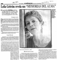 Leila Gebrim revela sus "Memorias del alma"  [artículo] Amparo Lavín A.