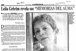 Leila Gebrim revela sus "Memorias del alma"  [artículo] Amparo Lavín A.