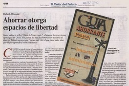 Ahorrar otorga espacios de libertad