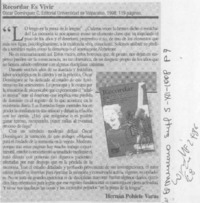 Recordar es vivir  [artículo] Hernán Poblete Varas.