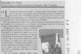 Recordar es vivir  [artículo] Hernán Poblete Varas.