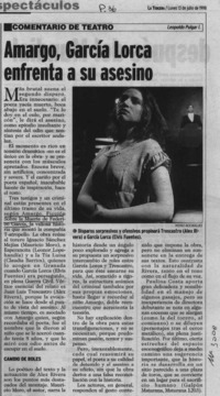 Amargo, García Lorca enfrenta a su asesino  [artículo] Leopoldo Pulgar I.