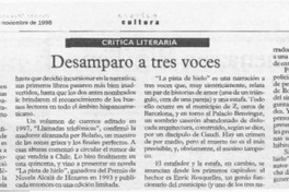 Desamparo a tres voces  [artículo] Javier Aspurúa.