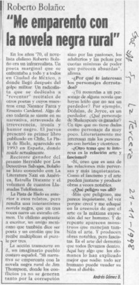 "Me emparento con la novela negra rural"