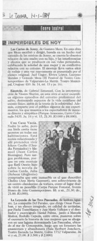 Imperdibles de hoy  [artículo].