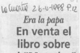 En venta el libro sobre el "Matador"  [artículo].