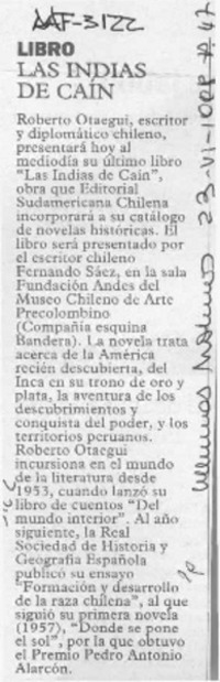 Las Indias de Caín  [artículo].