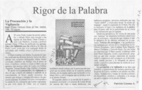 Rigor de la palabra