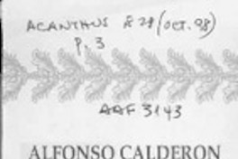Alfonso Caldeón "Según pasan los años"  [artículo] José Vargas Badilla.