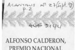 Alfonso Calderón, Premio Nacional de Literatura 1998  [artículo] José Vargas Badilla.
