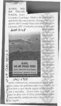 Alma, no me digas nada  [artículo].