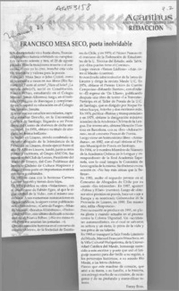 Francisco Mesa Seco  [artículo] Fanny Ross.