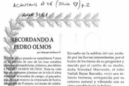 Recordando a Pedro Olmos  [artículo] Manuel Arellano N.