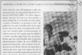 Historia y crisis de la educación chilena  [artículo].