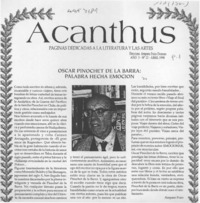 Oscar Pinochet de la Barra: palabra hecha emoción  [artículo] Amparo Pozo.