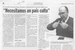 "Necesitamos un país culto"  [artículo] Francisca Godoy.