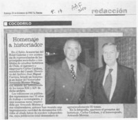 Homenaje a historiador  [artículo].