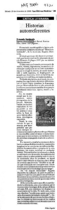 Historias autorreferentes  [artículo] Milton Aguilar.