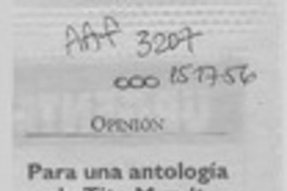 Para una antología de Tito Mundt  [artículo] Filebo.