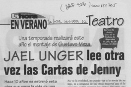 Jael Unger lee otra vez las Cartas de Jenny