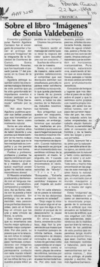 Sobre el libro "Imágenes" de Sonia Valdebenito  [artículo].