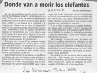 Donde van a morir los elefantes  [artículo] Juan Gabriel Araya G.