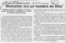 Padre Mauricio Cavada Asofeifa "Monseñor era un hombre de Dios"  [artículo].