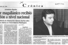 Escritor magallánico recibió galardón a nivel nacional  [artículo].