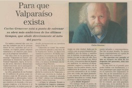 Para que Valparaíso exista