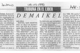 Demaikel  [artículo] Jaime Miguel Gómez Rogers.