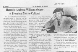 Hermelo Arabena Williams obtuvo el Premio al Mérito Cultural  [artículo] Nellie Ann Allan.