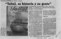 "Taltal, su historia y su gente"  [artículo].