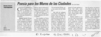 Poesía para los muros de las ciudades  [artículo] Iván Parés.