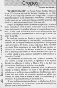 "El libro de Lagos'  [artículo] Carlos René Ibacache.