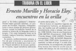 Ernesto Murillo y Horacio Eloy, encuentros en la orilla  [artículo] Jaime Miguel Gómez Rogers.