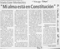 María Ester Montecinos, "Mi alma está en Constitución"  [artículo] Tomás Loyola B.