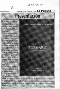 Presentación  [artículo] Adriana Nogueira Peragallo.