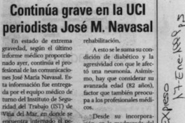 Continúa grave en la UCI periodista José M. Navasal  [artículo].