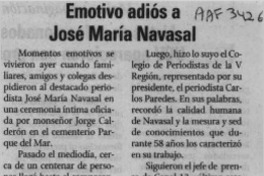 Emotivo adiós a José María Navasal  [artículo].