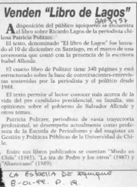 Venden "Libro de Lagos"  [artículo].