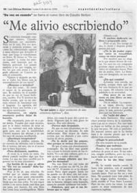 "Me alivio escribiendo"  [artículo] Jazmín Lolas.