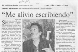 "Me alivio escribiendo"  [artículo] Jazmín Lolas.