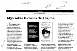 Algo sobre la cocina del Quijote  [artículo] Andrés Aguirre.