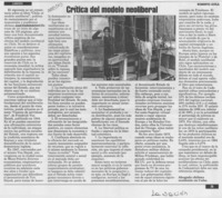 Crítica del modelo neoliberal