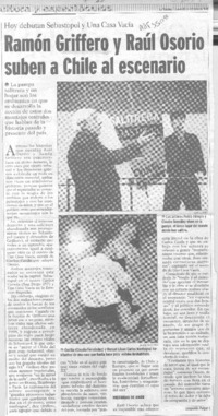 Ramón Griffero y Raúl Osorio suben a Chile al escenario