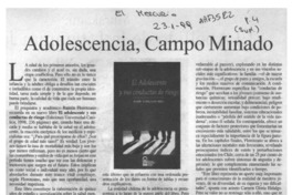 Adolescencia, campo minado  [artículo] Luis Argandoña.