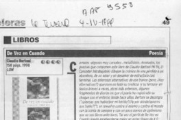 De vez en cuando  [artículo] Carlos Maldonado R.