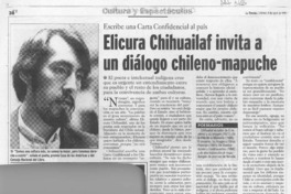 Elicura Chihuailaf invita a un diálogo chileno-mapuche  [artículo] Andrés Gómez B.