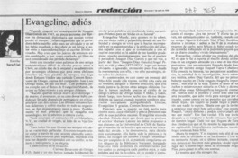 Evangeline, adiós  [artículo] Sara Vial.