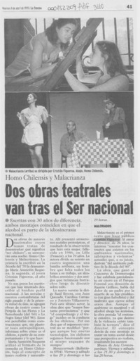 Dos obras teatrales van tras el ser nacional